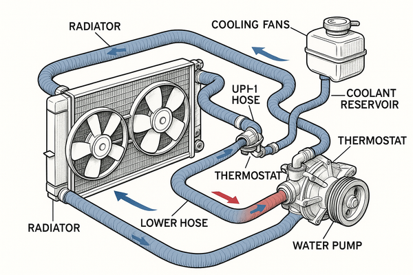 car cooling system white background